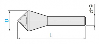 TiN-coated high-speed steel countersink with holes, 90°